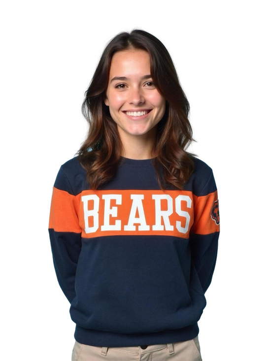 47 Tops - 47 Chicago Bears Blue and Orange Team Sweatshirt Size S